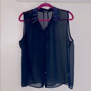 Sleeveless Navy Tank